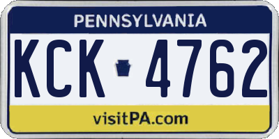 PA license plate KCK4762