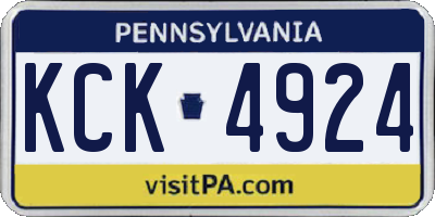PA license plate KCK4924