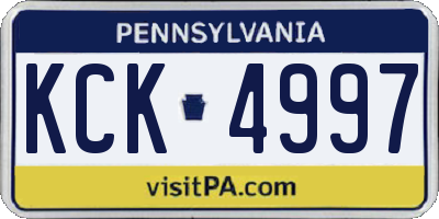 PA license plate KCK4997
