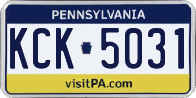 PA license plate KCK5031