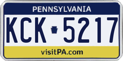 PA license plate KCK5217