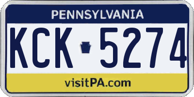 PA license plate KCK5274