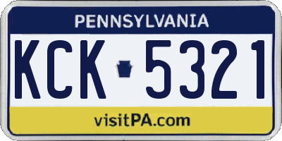 PA license plate KCK5321