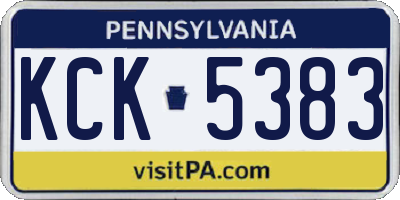 PA license plate KCK5383