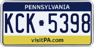 PA license plate KCK5398