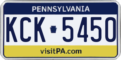 PA license plate KCK5450