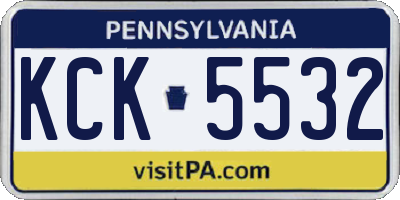 PA license plate KCK5532