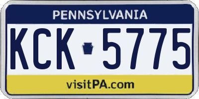 PA license plate KCK5775