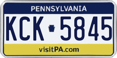 PA license plate KCK5845