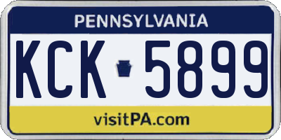 PA license plate KCK5899
