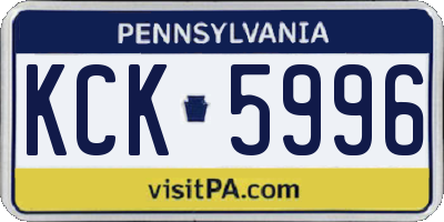 PA license plate KCK5996