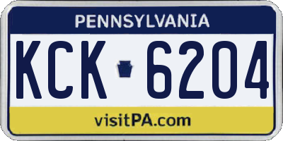 PA license plate KCK6204