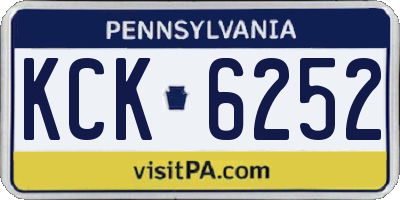 PA license plate KCK6252