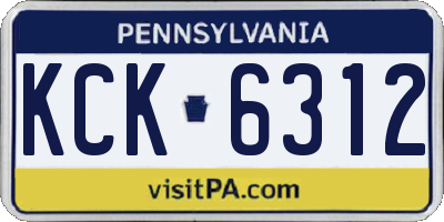 PA license plate KCK6312