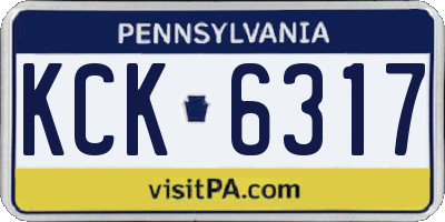 PA license plate KCK6317