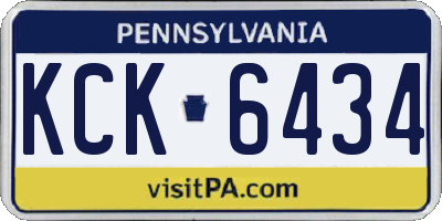 PA license plate KCK6434