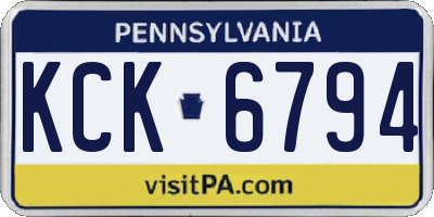 PA license plate KCK6794