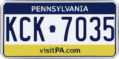 PA license plate KCK7035