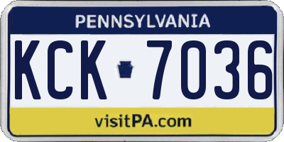 PA license plate KCK7036