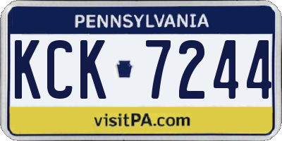 PA license plate KCK7244
