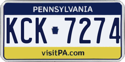 PA license plate KCK7274