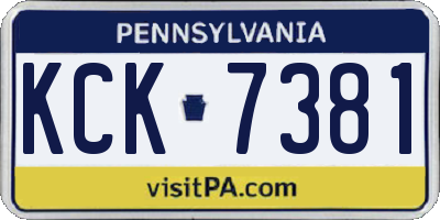 PA license plate KCK7381