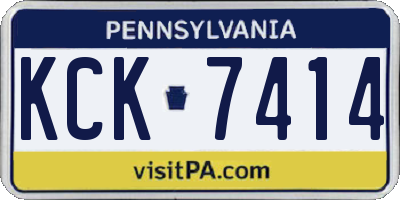PA license plate KCK7414