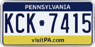 PA license plate KCK7415