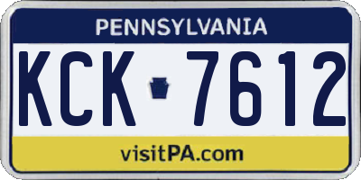 PA license plate KCK7612