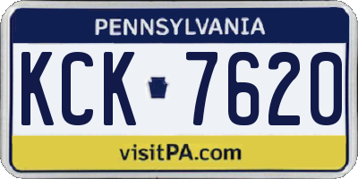 PA license plate KCK7620