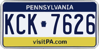 PA license plate KCK7626