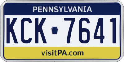 PA license plate KCK7641