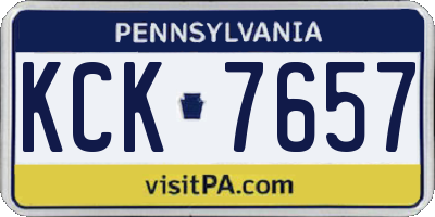 PA license plate KCK7657