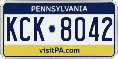 PA license plate KCK8042