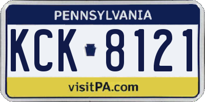 PA license plate KCK8121