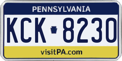 PA license plate KCK8230