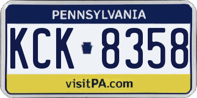 PA license plate KCK8358