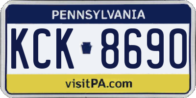 PA license plate KCK8690