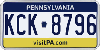 PA license plate KCK8796