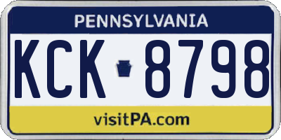 PA license plate KCK8798