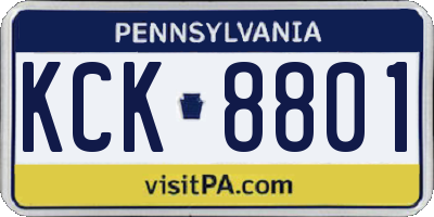 PA license plate KCK8801