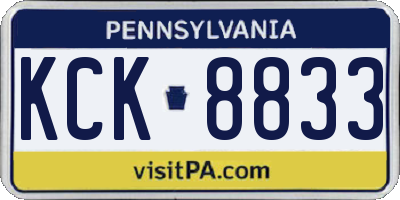 PA license plate KCK8833