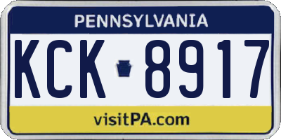 PA license plate KCK8917