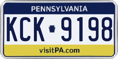PA license plate KCK9198