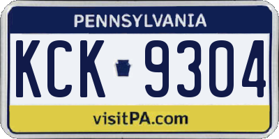 PA license plate KCK9304