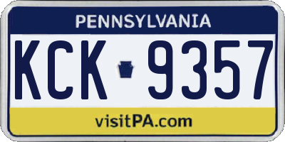 PA license plate KCK9357