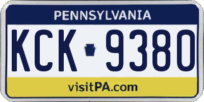 PA license plate KCK9380