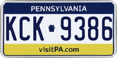 PA license plate KCK9386