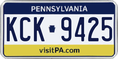 PA license plate KCK9425