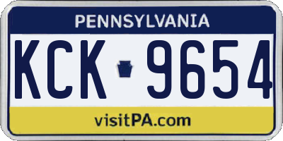 PA license plate KCK9654
